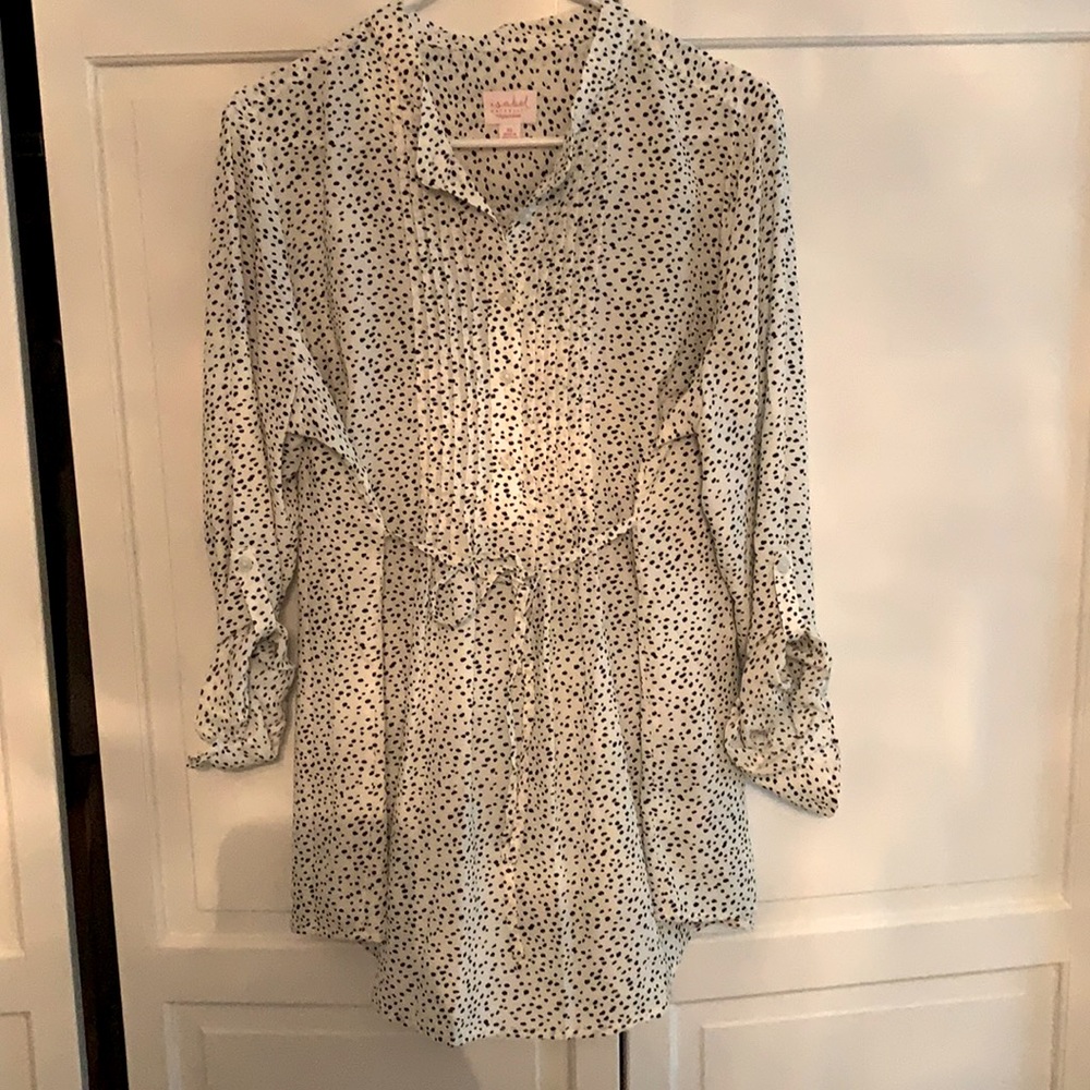 Black Polka Dot Maternity Blouse